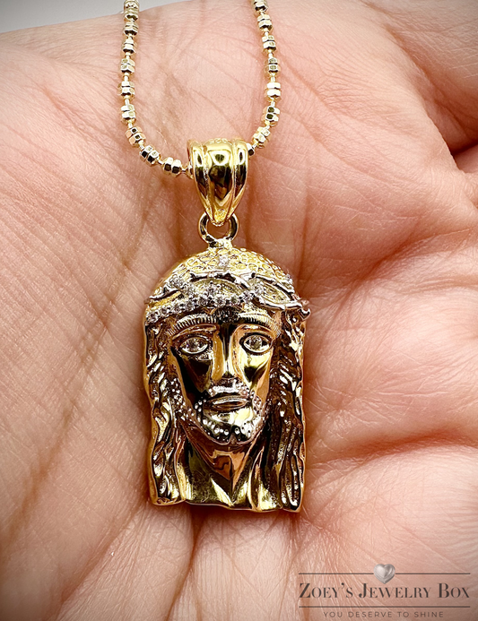 Small Jesus Pendant – Iced Out with CZ Stones (3 Finishes)