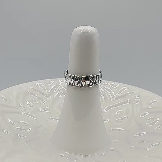Women's Sterling Silver Elephant Band – Sizes 5-10