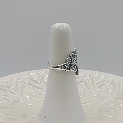 Oxidized Silver Tree of Life Ring – Sizes 5-10